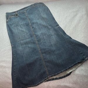 Maxi Denim Skirt Plus Size 16 Mermaid Stretch Modest Boho Long Western Festival